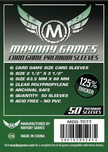 Mayday Green Card Sleeves (63.5x88mm) Mayday – Fortress Games