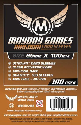 Clear Magnum Ultra-Fit Copper Sleeves: 65 MM X 100 MM (100 Sleeves for 7 Wonders)
