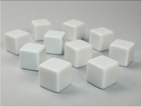 Chessex Special Dice: White Opaque Blank d6 (10)
