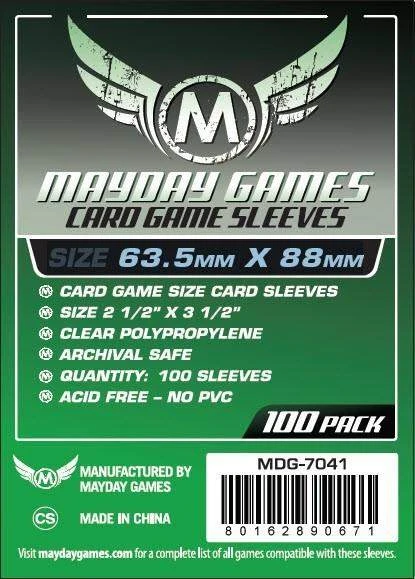 Mayday Green Card Sleeves (63.5x88mm) Mayday – Fortress Games