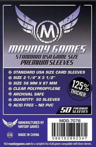 Standard USA Card Sleeves (56x87mm) Mayday Fortress Games Standard USA Card Sleeves (56x87mm) Mayday Fortress Games